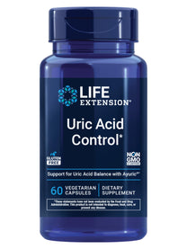 Life Extension Uric Acid Control, Promotes Healthy uric Acid Balance, Joint Health, discomfort Relief, Gluten Free, Non-GMO, Vegetarian, 60 Capsules