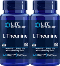 Life Extension L-Theanine, 60 Vegetarian Capsules (Pack of 2)