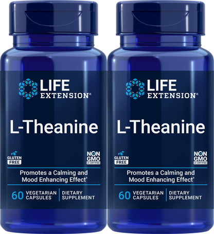 Life Extension L-Theanine, 60 Vegetarian Capsules (Pack of 2)