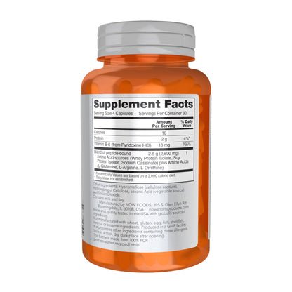 Now Sports Nutrition, Amino Complete, Protein Blend with 20 Aminos and B-6, 120 Veg Capsules