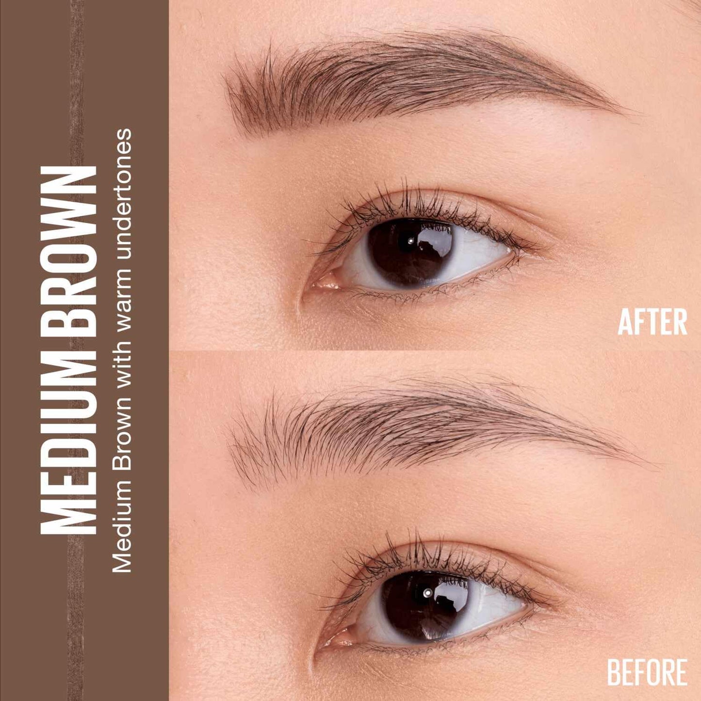 Maybelline Express Brow Ultra Slim Eyebrow Makeup, Brow Pencil with Precision Tip and Spoolie for Defined Eyebrows, Medium Brown, 1 Count (Packaging May Vary)