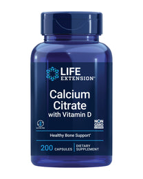 Life Extension Calcium Citrate with Vitamin D, 200 Capsules
