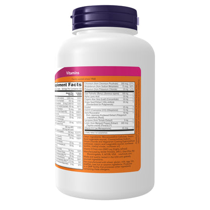 NOW Foods Supplements, ADAM™ Men's Multivitamin with Saw Palmetto, Lycopene, Alpha Lipoic Acid and CoQ10, Plus Natural Resveratrol & Grape Seed Extract, 120 Tablets