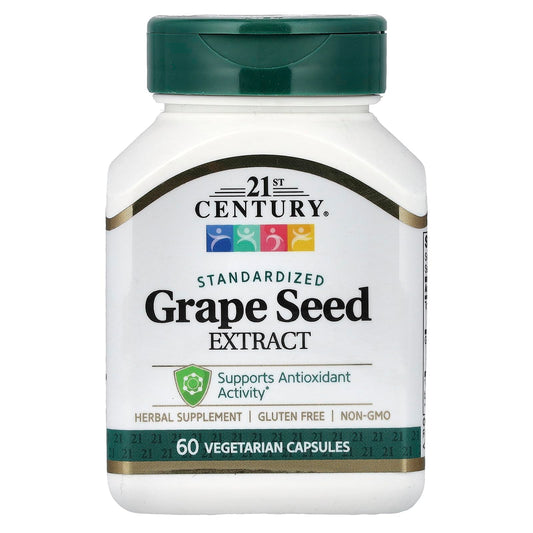 21st Century Grape Seed Extract Capsules, Antioxidant Support, 60 Count