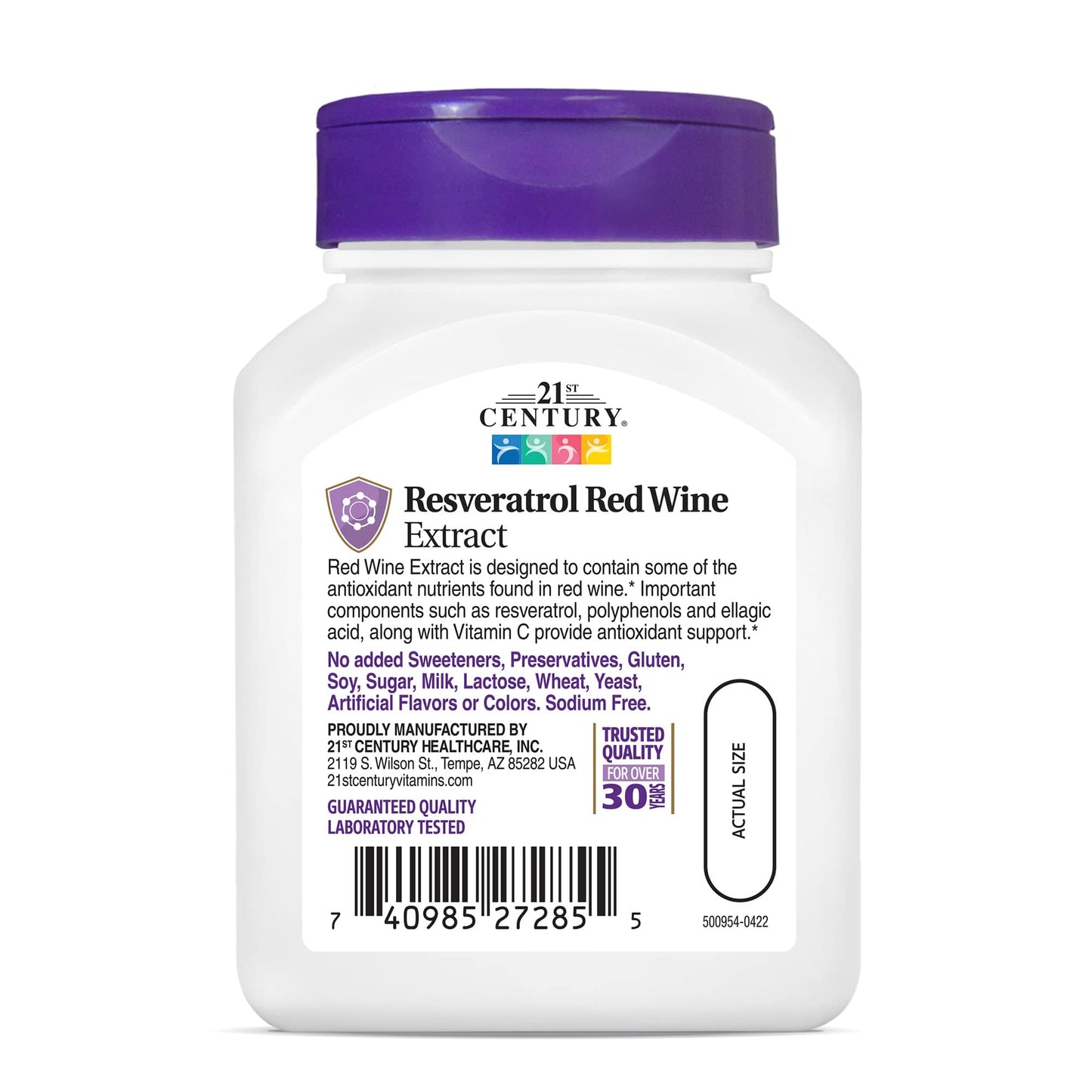 21st Century Resveratrol Red Wine Extract Capsules, Antioxidant, 90ct