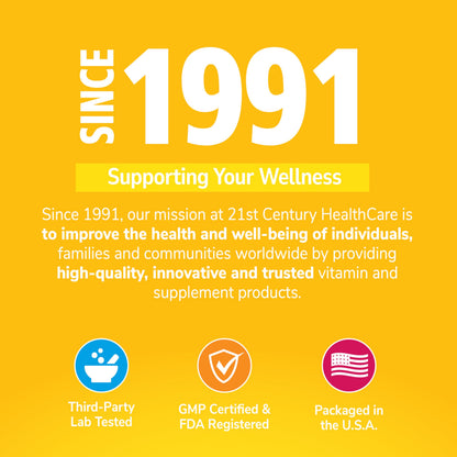 21st Century Biotin 10,000mcg Tablets, Hair, Skin & Nails, 120 Count