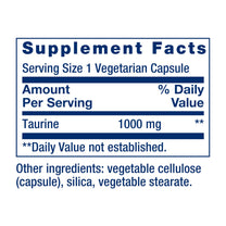 Life Extension Taurine, Pure Taurine Amino Acid Supplement, Heart, Liver and Brain Health, Longevity, Muscle and Exercise, 1000 mg dose, Non-GMO, Gluten-Free, Vegetarian, 90 Vegetarian Capsules