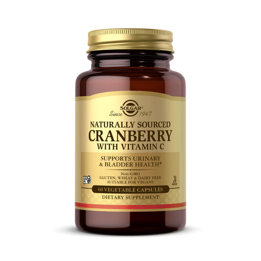 Solgar Cranberry with Vitamin C - 60 Vegetable Capsules - Supports Urinary & Bladder Health - Non-GMO, Vegan, Kosher, Gluten Free - 60 Servings