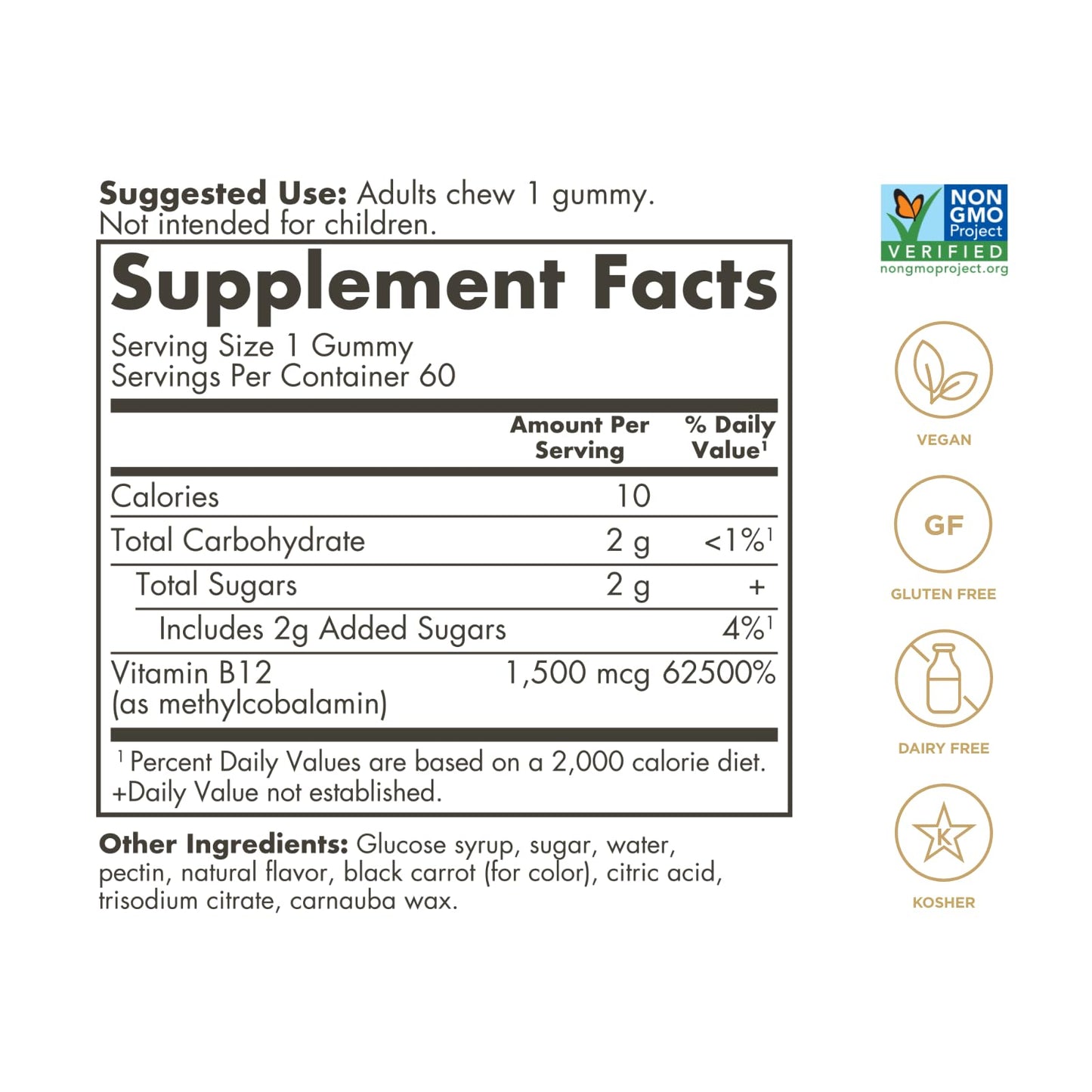 Solgar Methyl B12 Gummies for Adults 1,500mcg Ultra Potency Vitamin