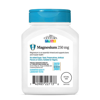 21st Century Magnesium 250 mg Tablets, 110 Count