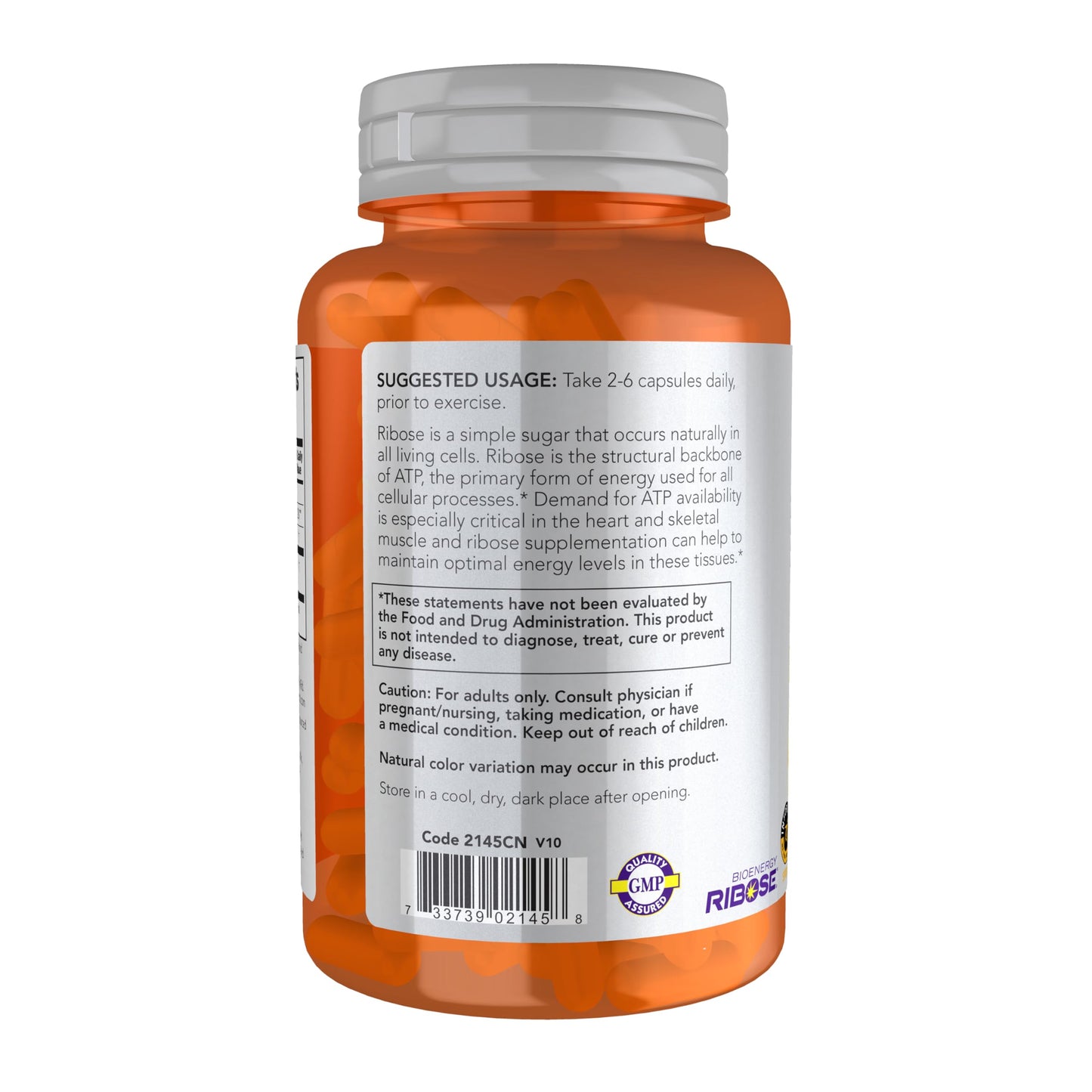 NOW Sports, D-Ribose 750 mg, Energy Production*, 120 Veg Caps