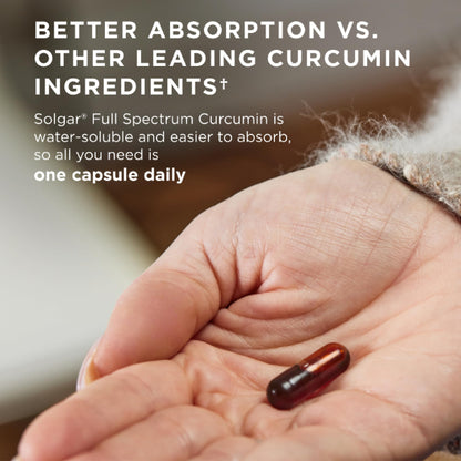 Solgar Full Spectrum Curcumin - 60 LiCaps - Superior Absorption - Brain, Joint & Immune Health - Non-GMO, Vegan, Gluten Free, Dairy Free - 60 Servings