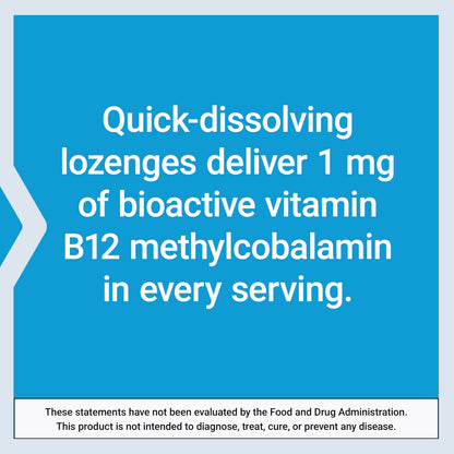 Life Extension Vitamin B12 Methylcobalamin, Nerve Health Supplement, Cognitive Support, Energy Vitamin, methylcobalamin B12, 1 mg, Quick-Dissolving, Vegetarian, 60 lozenges