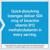 Life Extension Vitamin B12 Methylcobalamin 500mcg - Vitamin B12 Supplement for General Energy and Brain Health - Sugar Free Vegetarian Lozenges Dissolve in Your Mouth - Once Daily - 100 Count