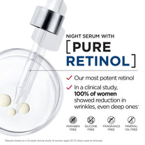 L'Oreal Paris Revitalift 0.3% Pure Retinol Night Serum, Reduce Deep Wrinkles, Fragrance Free 1 oz + Moisturizer Sample