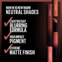 Maybelline Color Sensational Ultimatte Matte Lipstick, Non-Drying, Intense Color Pigment, More Honey, Dirty Peach, 1 Count