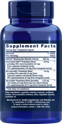 Life Extension NAD+ Cell Regenerator and Resveratrol Elite, 90 Veg Caps