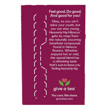 NOW Give a Tea®, Heavenly Hip Hibiscus™, Herbal Punch Tea, Everyday Wellness with the Refreshing Punch of Hibiscus Flowers, Caffeine Free, 24 Tea Bags