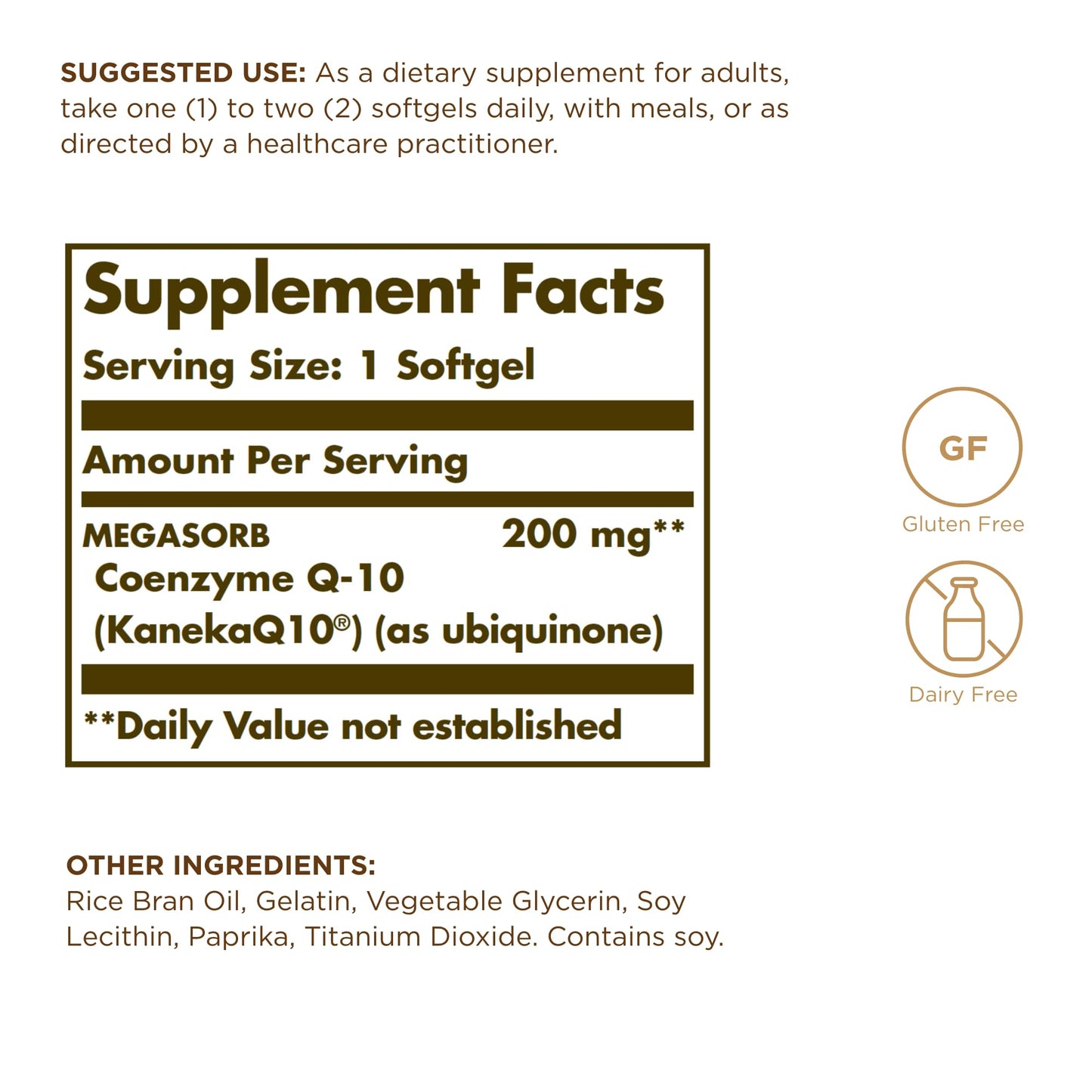 Solgar Megasorb CoQ-10 200 mg - 30 Softgels - Enhanced Absorption - Gluten Free, Dairy Free - 30 Servings