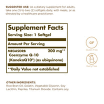 Solgar Megasorb CoQ-10 200 mg - 30 Softgels - Enhanced Absorption - Gluten Free, Dairy Free - 30 Servings
