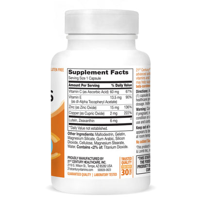 21st Century Healthy Eyes Lutein & Zeaxanthin Capsules, Vision, 60 Count