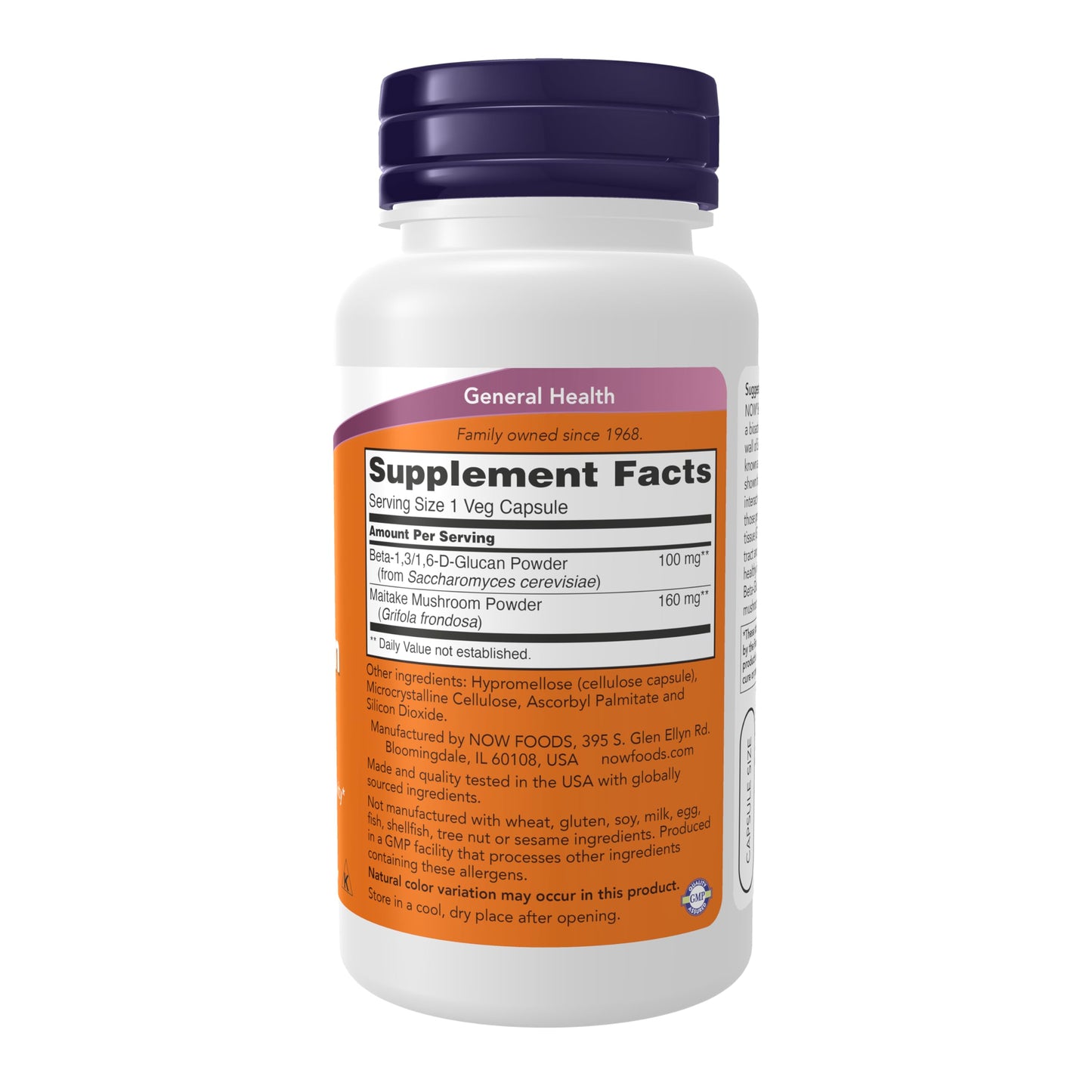 NOW Foods Supplements, Beta 1,3/1,6- D-Glucan 100 mg with Maitake Mushrooms, 90 Veg Capsules