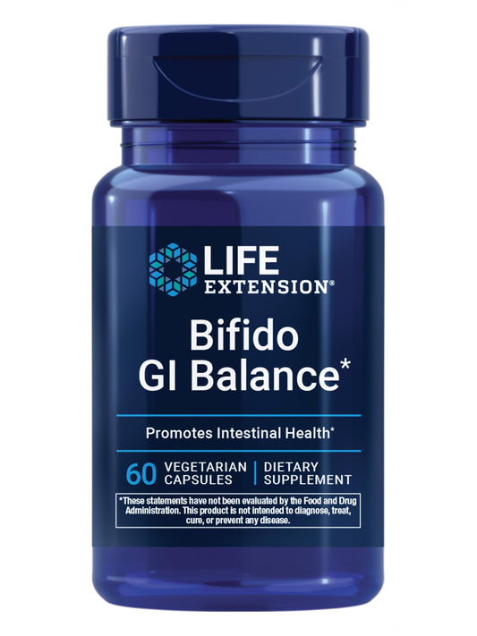 Life Extension Bifido GI Balance, probiotics, Bifidobacterium longum BB536® (2 Billion CFU), Support Healthy Gut & Digestive Health, Gluten-Free, Non-GMO, Vegetarian, 60 Capsules