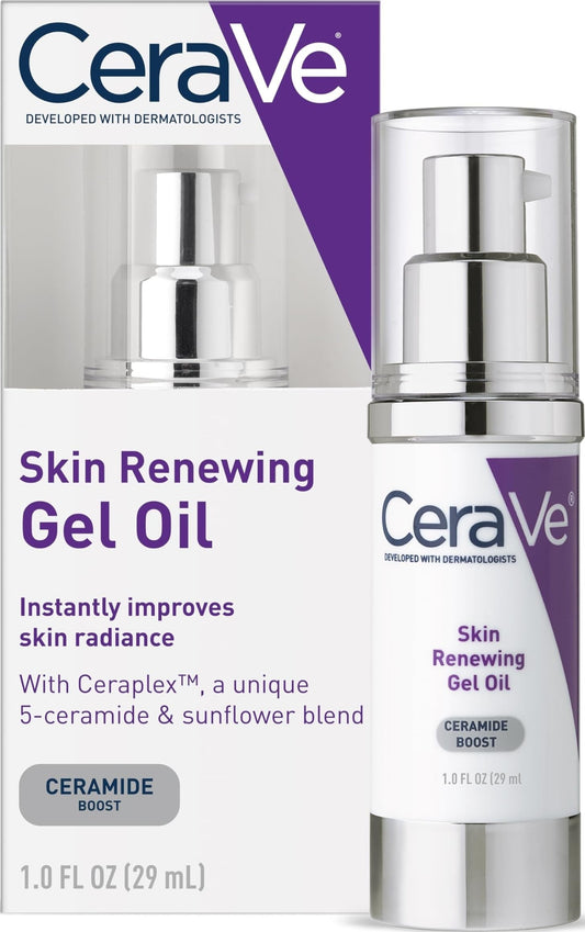 CeraVe Skin Renewing Gel Oil, Hydrating Hyaluronic Acid Serum for Face, 1oz