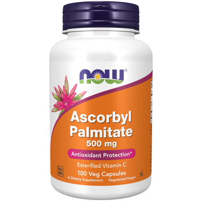 NOW Supplements, Ascorbyl Palmitate 500 mg, Esterified Vitamin C, Antioxidant Protection*, 100 Veg Capsules