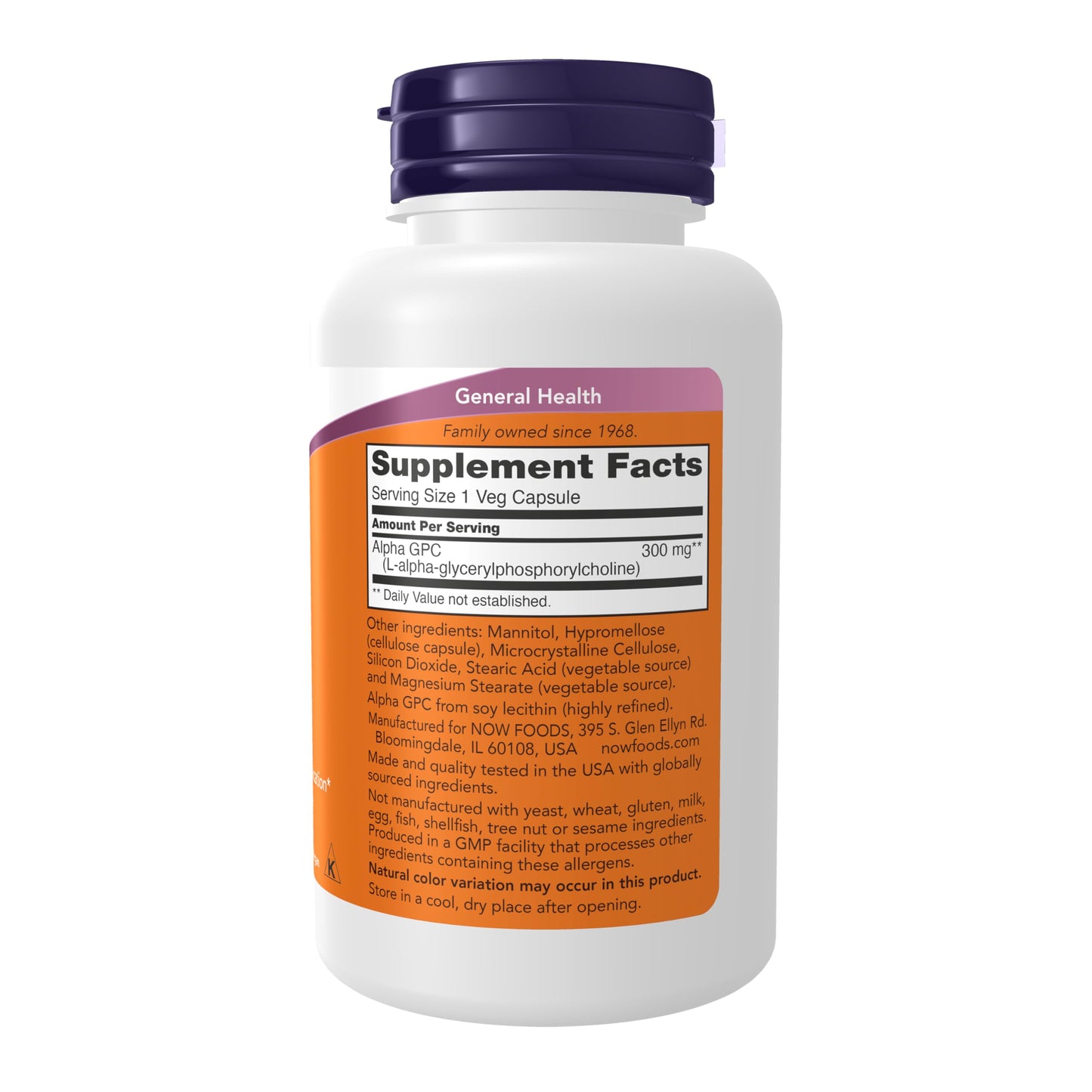 NOW Supplements, Alpha GPC 300 mg with Bioavailable Source of Choline, 60 Veg Capsules