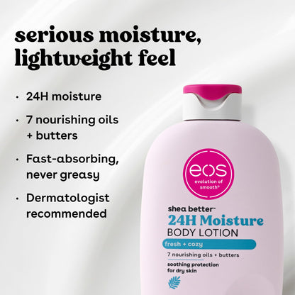 eos Natural Shea Better Body Lotion, Fresh & Cozy, 16 fl oz