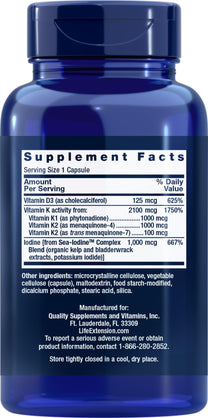 Life Extension Vitamins D and K with Sea-Iodine 60 Capsules (2pack)