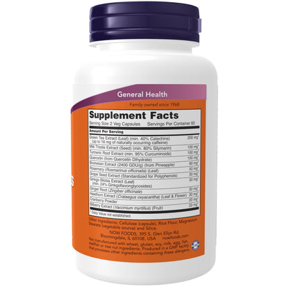 NOW Supplements, Super Antioxidants with Herbal Extracts and a Broad Spectrum of Flavonoids for Immune Support, 120 Veg Capsules