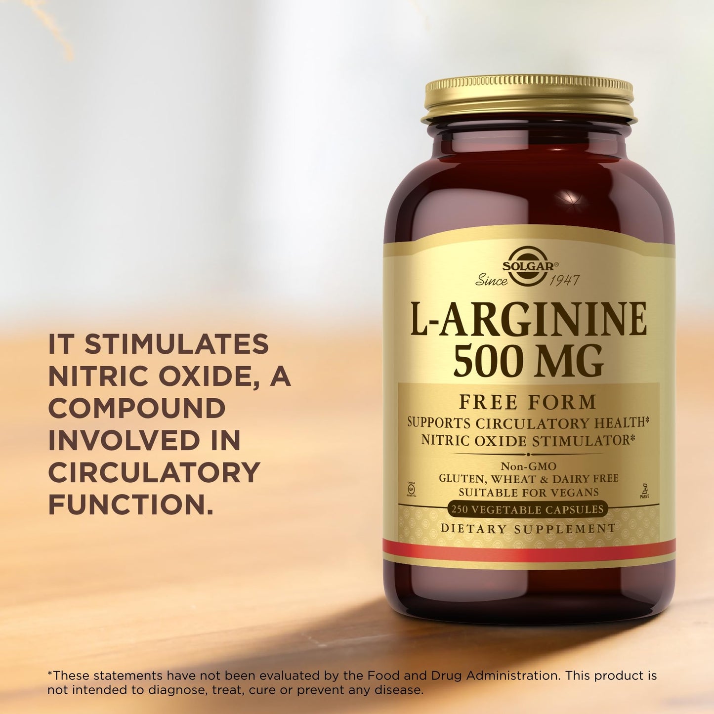 L-Arginine 500mg Solgar 250 VCaps