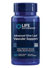 Life Extension Advanced Olive Leaf Vascular Support, Olive Extract, Celery Extract, oleuropein, Cardiovascular Health, Vegetarian, Gluten-Free, Non-GMO, 60 Capsules