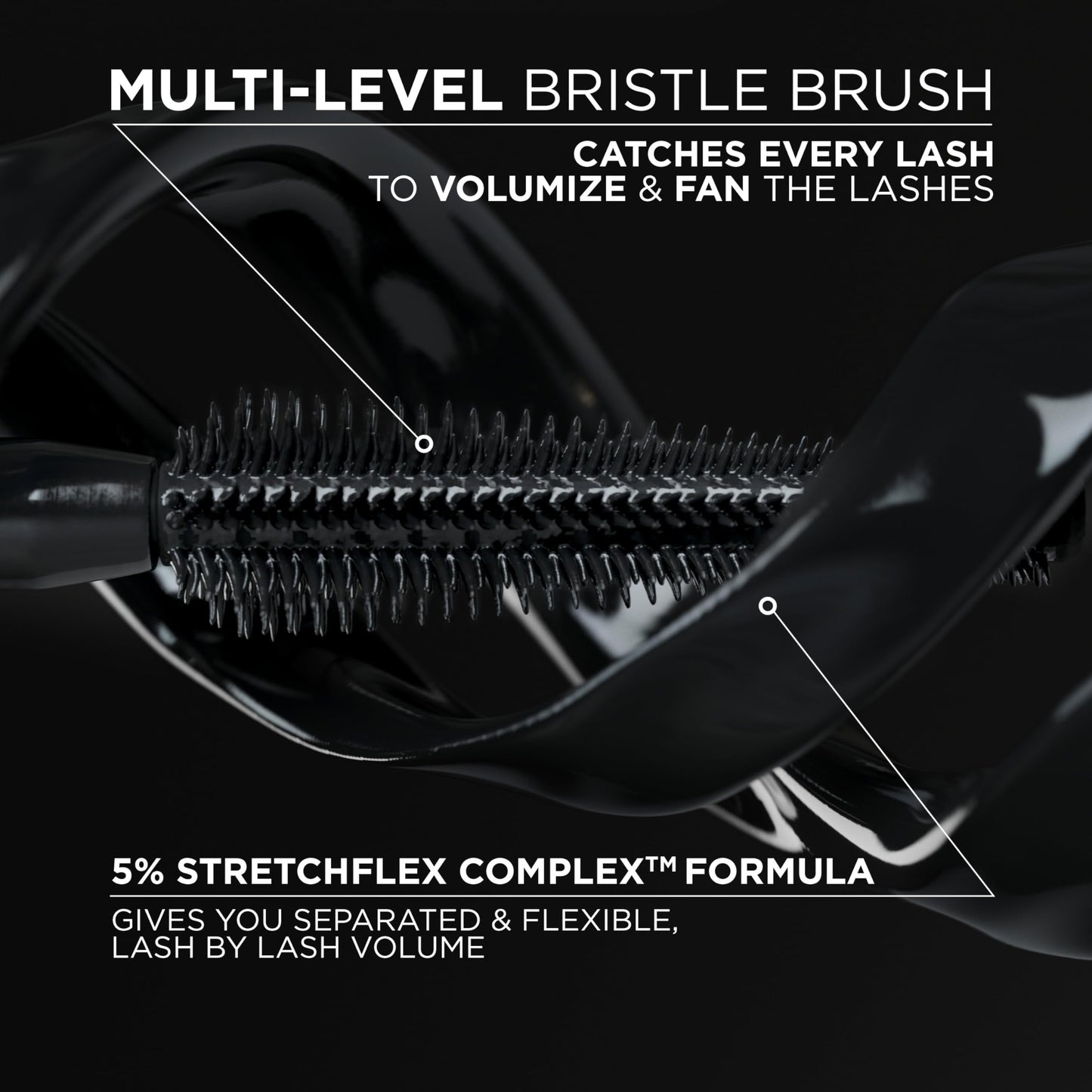 L'Oreal Paris Voluminous Panorama Mascara, Volumizing and Lengthening Mascara, Washable Longwear and Smudge Resistant Make Up, Blackest Black, 0.33 Fl Oz