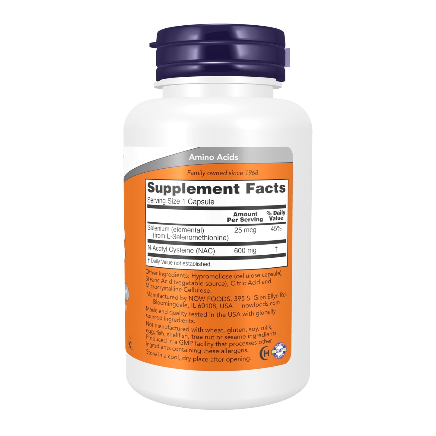 NOW Supplements, NAC (N-Acetyl Cysteine) 600 mg with Selenium, 100 Capsules