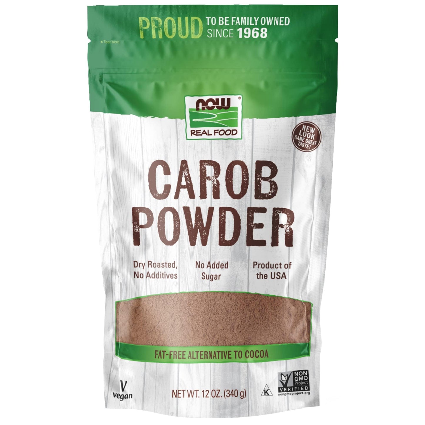 NOW Foods, Carob Powder, Dry Roasted, Additive-Free, Nutritious Substitute for Chocolate, 12-Ounce (Packaging May Vary)
