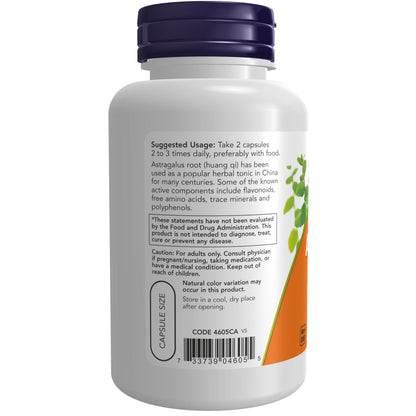 NOW Foods Supplements, Astragalus (Astragalus membranaceus) 500 mg, Immune System Support*, 100 Capsules