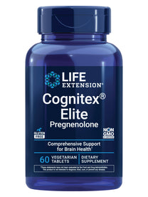 Life Extension Cognitex® Elite Pregnenolone, sage, Blueberry, ashwagandha, phosphatidylserine, Advanced Formula, Attention, Focus, Memory, Gluten-Free, Non-GMO, Vegetarian, 60 Tablets