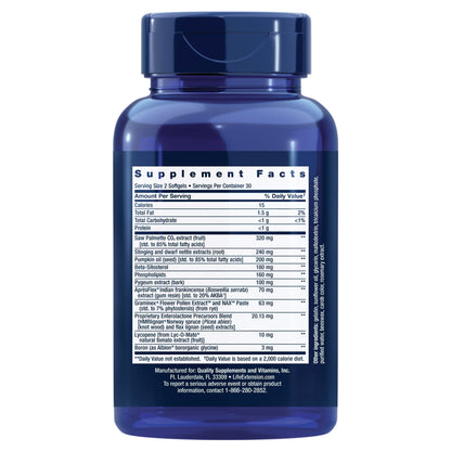 Life Extension Ultra Prostate Formula, Saw Palmetto for Men, pygeum, stinging Nettle Root, lycopene, Prostate Health, Urination Flow, PSA, Non-GMO, Gluten-Free, 60 softgels