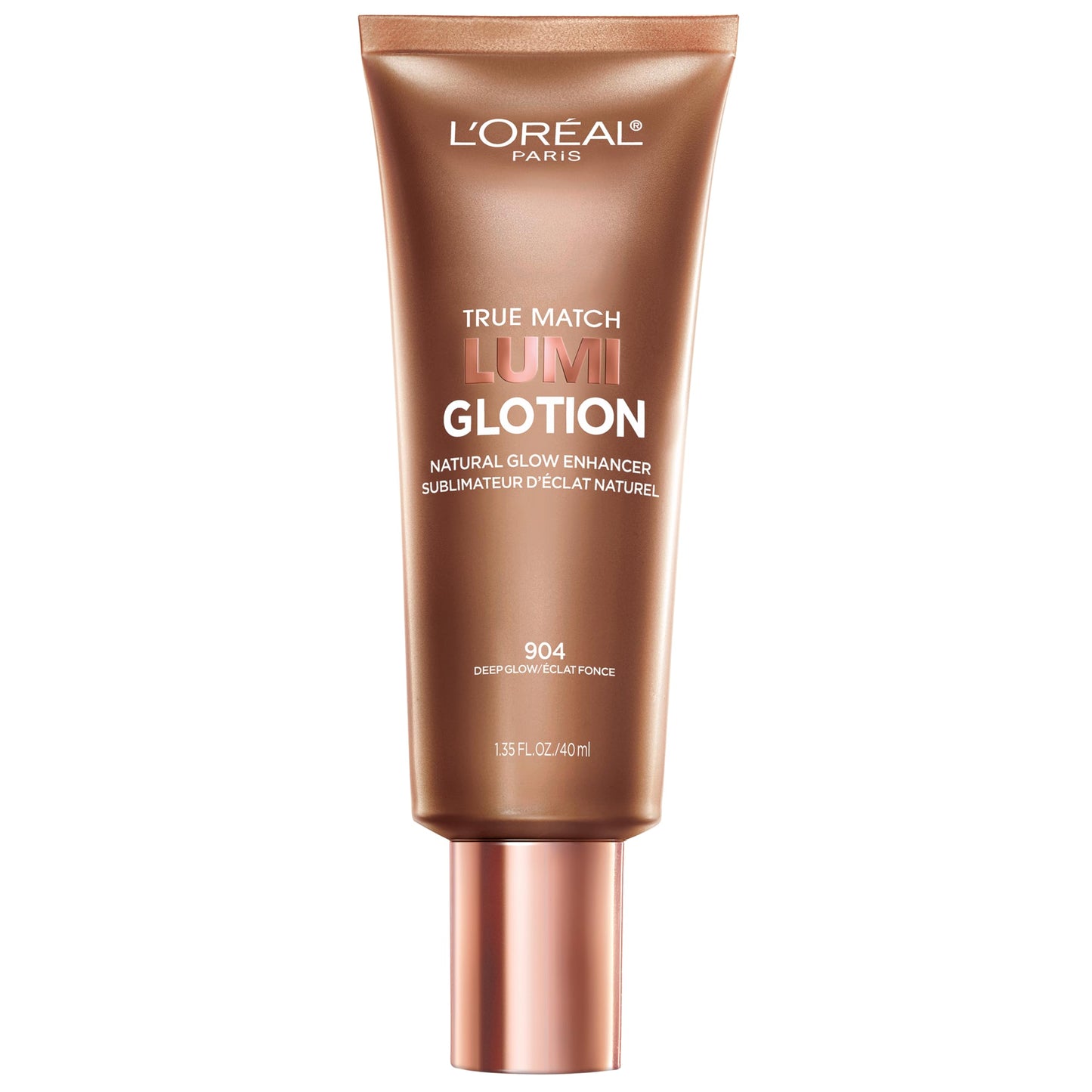 L'Oreal Paris Makeup True Match Lumi Glotion, Natural Glow Enhancer, Illuminator Highlighter, Bronzing Drops For a Sun-Kissed Glow For Face and Body, 904 Deep, 1.35 fl oz