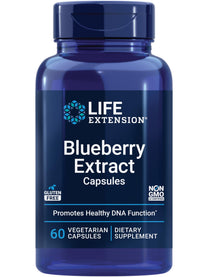 Life Extension Blueberry Extract Capsules, supports cognitive & memory health, helps maintain already-healthy cholesterol levels, fights oxidative stress, gluten-free, non-GMO, vegetarian, 60 capsules