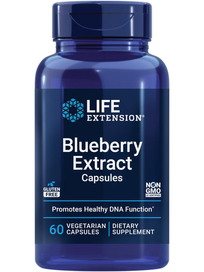 Life Extension Blueberry Extract Capsules, supports cognitive & memory health, helps maintain already-healthy cholesterol levels, fights oxidative stress, gluten-free, non-GMO, vegetarian, 60 capsules