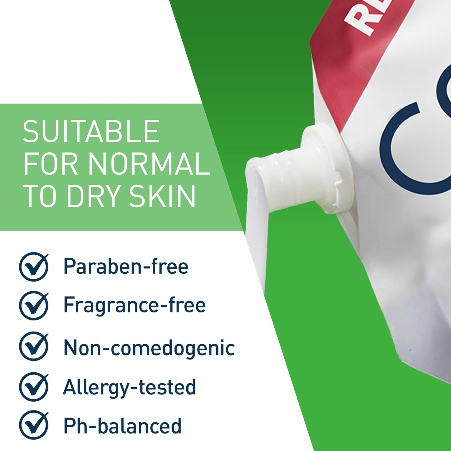 CeraVe Hydrating Cream To Foam Cleanser, Face Wash for Dry Skin,16oz Refill