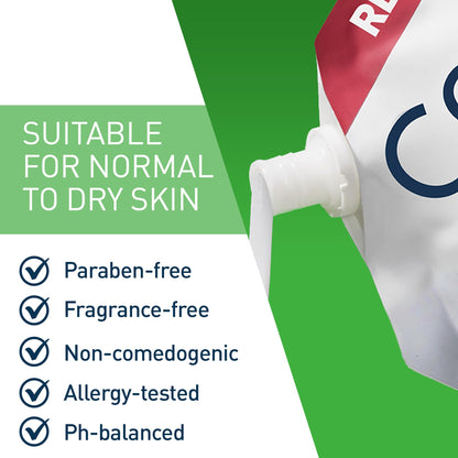 CeraVe Hydrating Cream To Foam Cleanser, Face Wash for Dry Skin,16oz Refill