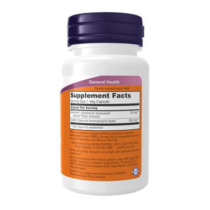 Now Supplements Calm & Focus with Zembrin® & GABA, Cognitive Support*, Clinically Validated, 60 Veg Capsules