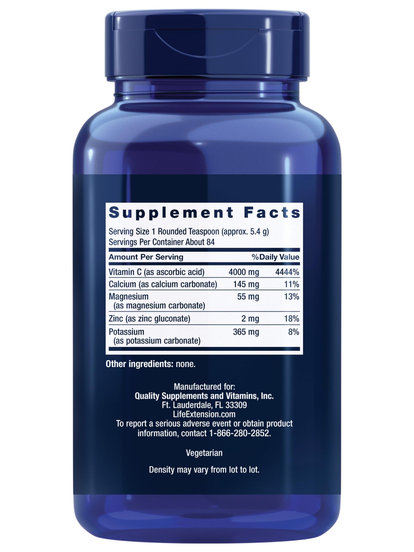 Life Extension Buffered Vitamin C Powder, 454 Grams