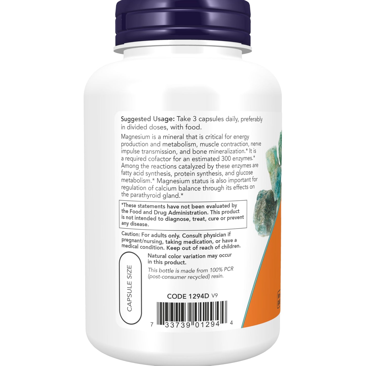 NOW Supplements, Magnesium Citrate, Enzyme Function*, Nervous System Support*, 120 Veg Capsules