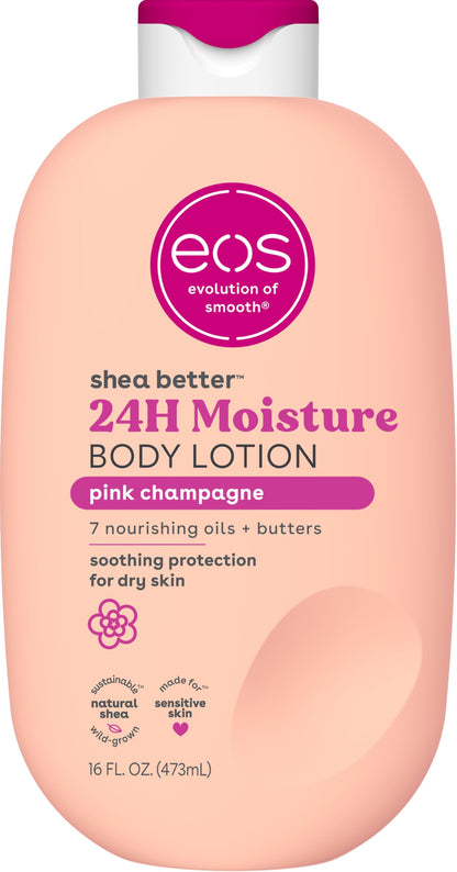 eos Shea Better 24H Moisture Body Lotion- Pink Champagne, 16 fl oz